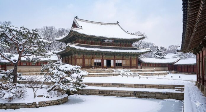 첫눈과 고궁