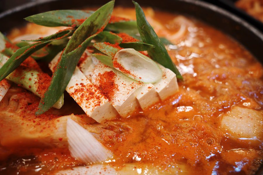 Bubbling kimchi jjigae stew